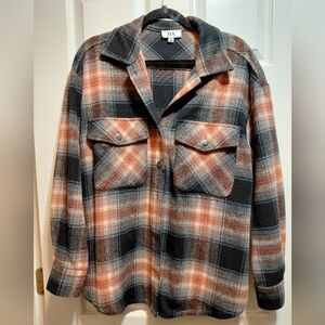 ZiA Plaid Button-Up Shirt Jacket